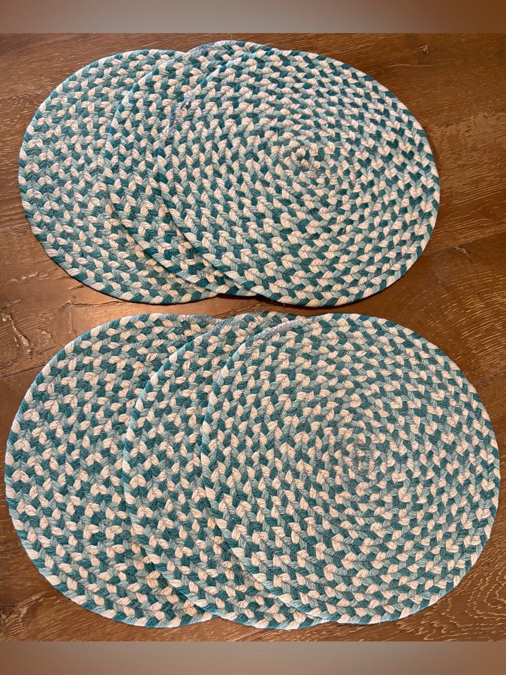 Round woven braided/tweed placemats-Set of 6